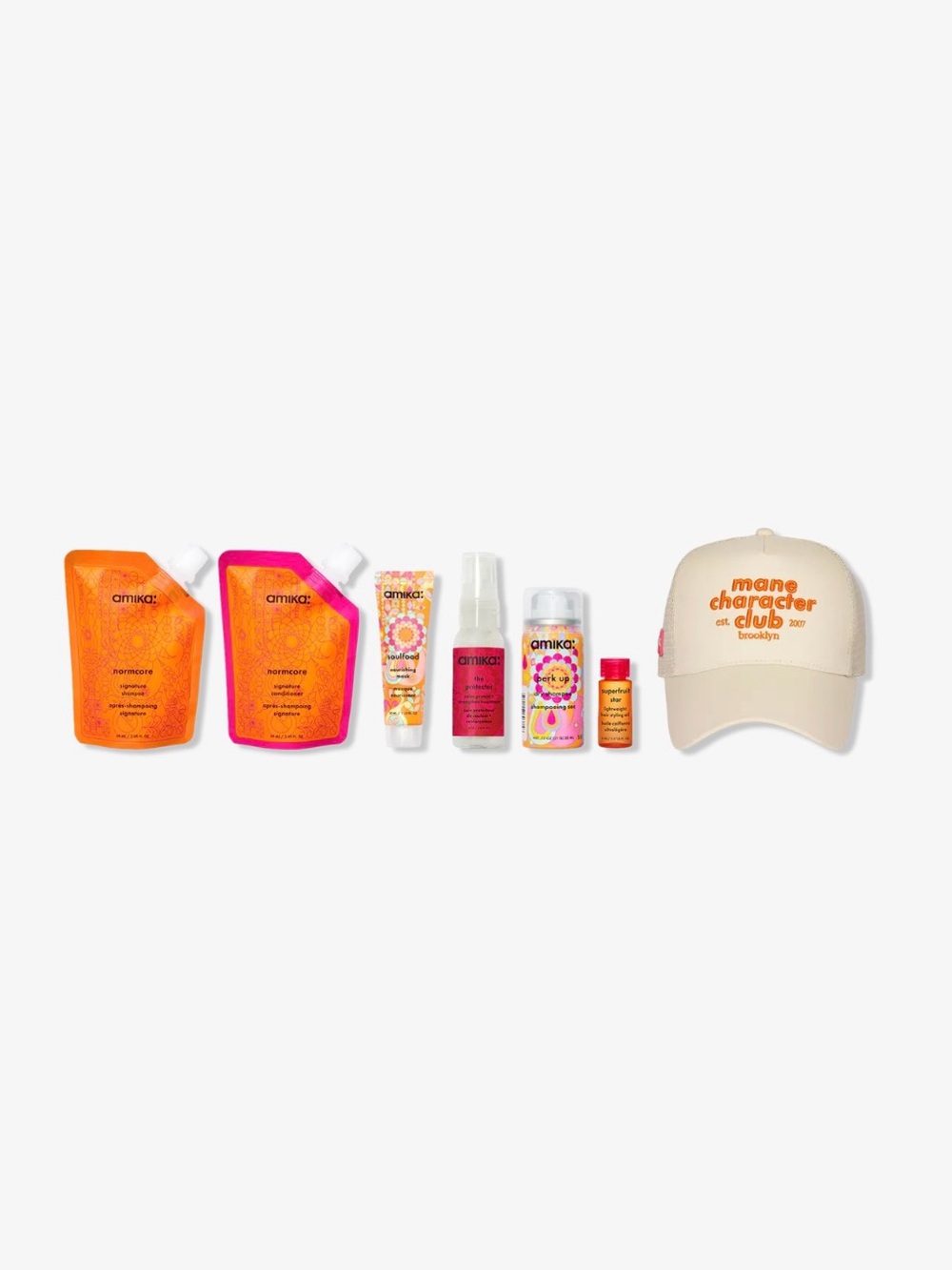 amika Orange & Pink Travel-Size Bath & Body Collection